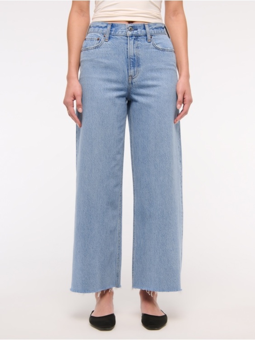 Abercrombie & Fitch Light Blue Wide-Leg High-Rise Jeans